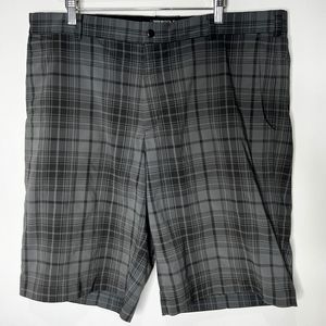 Nike Golf Tour Performance Shorts Plaid Gray Black Dri-Fit Men's Size 38